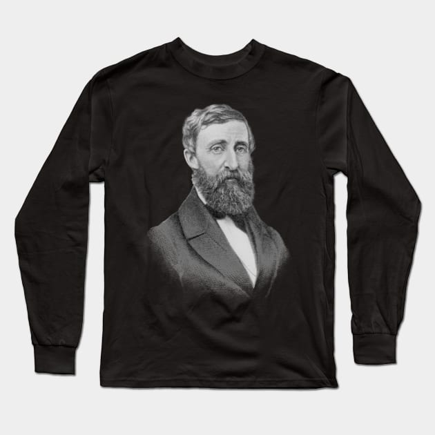 Henry David Thoreau Long Sleeve T-Shirt by Scottish Arms Dealer